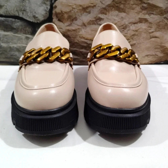 Limelight Kendall Loafers Chunky Heel Lug Chain Detail 8 1/2 8.5 Beige - Picture 7 of 14